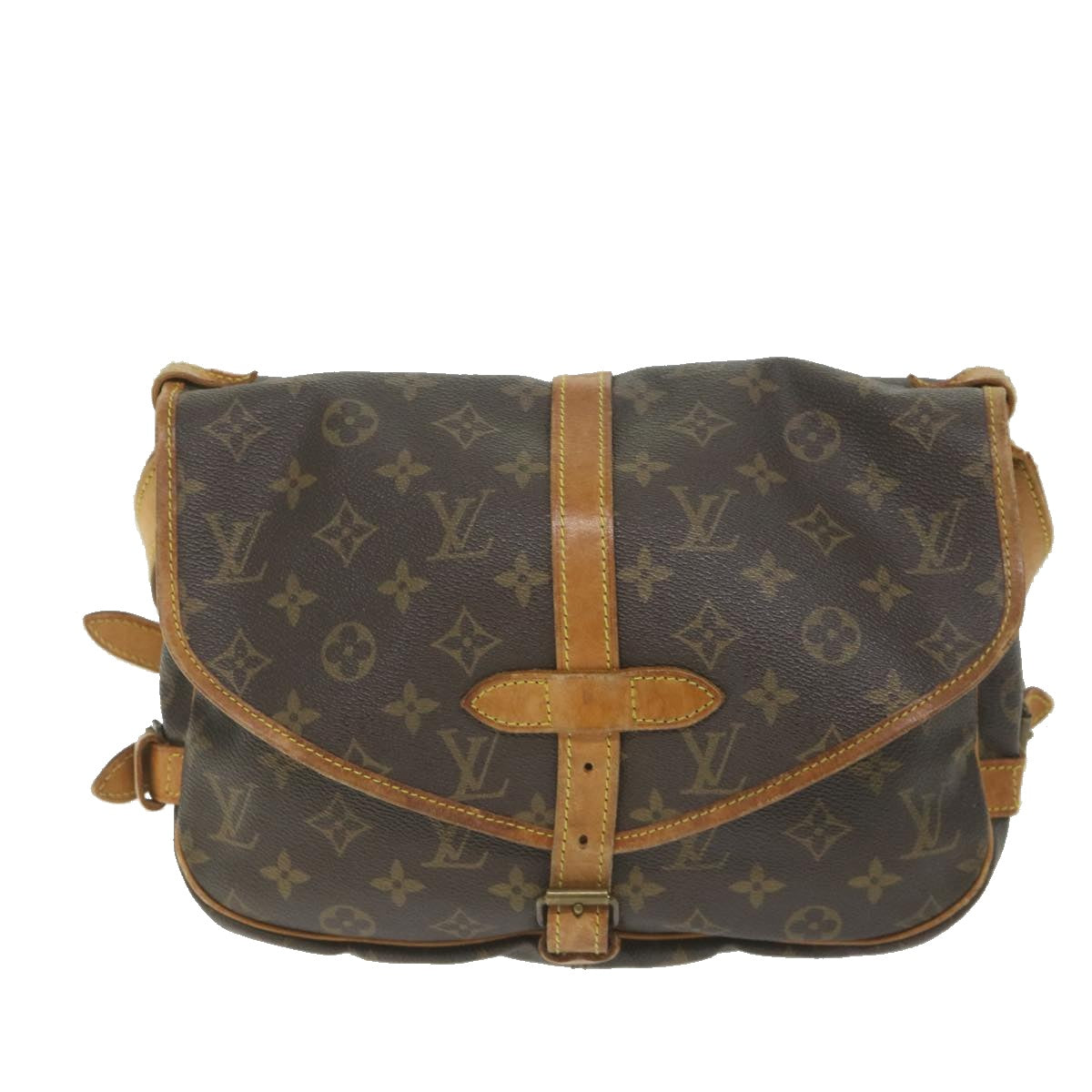 LOUIS VUITTON Monogram Saumur 30 Shoulder Bag M42256 LV Auth fm2954