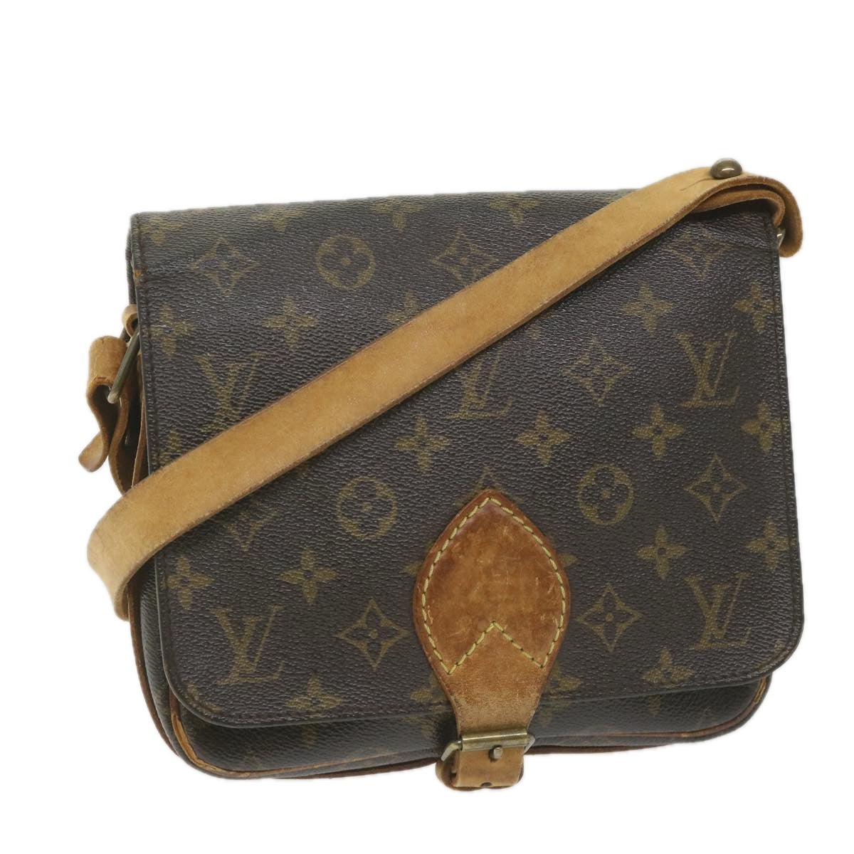 LOUIS VUITTON Monogram Cartouchiere MM Shoulder Bag M51253 LV Auth fm2958