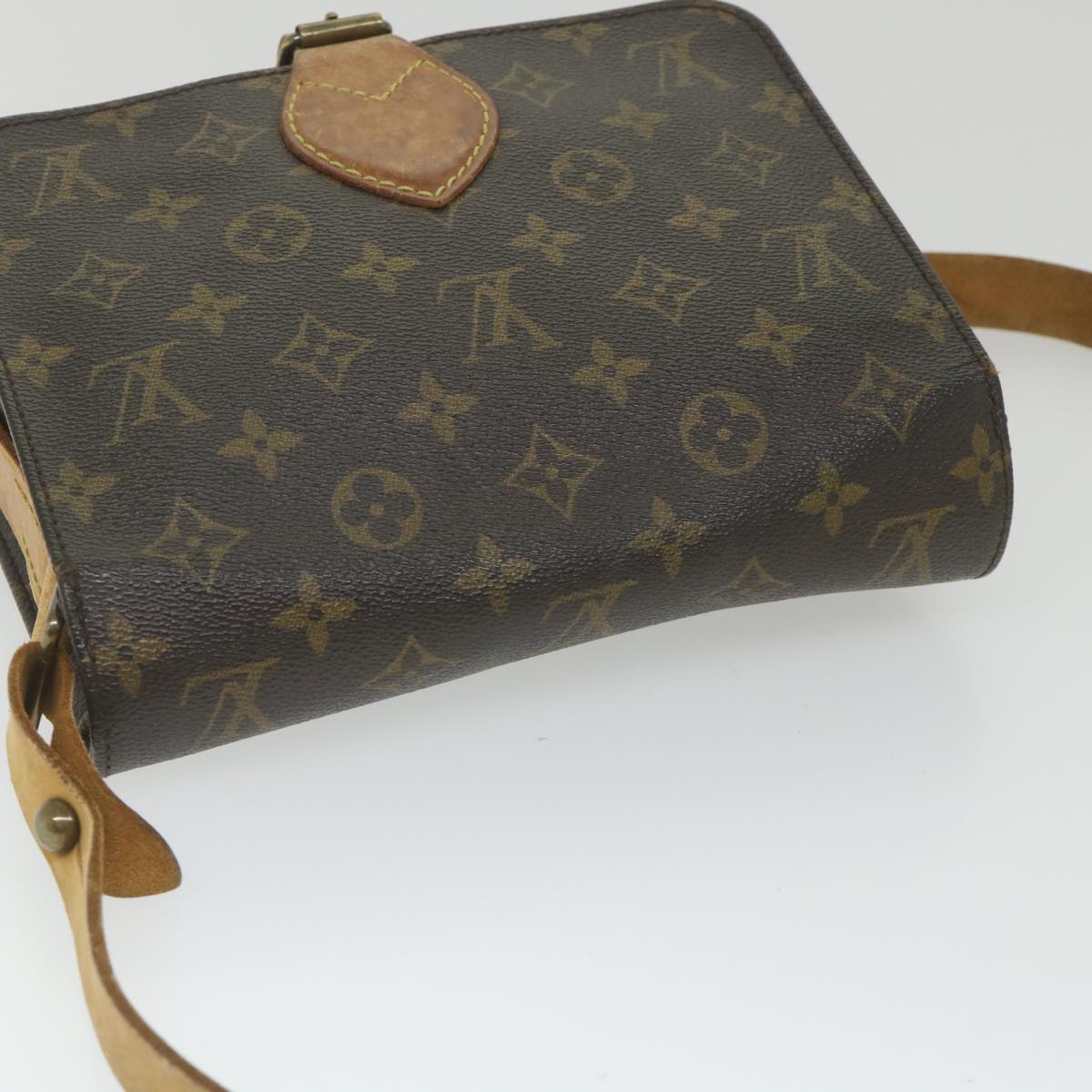 LOUIS VUITTON Monogram Cartouchiere MM Shoulder Bag M51253 LV Auth fm2958