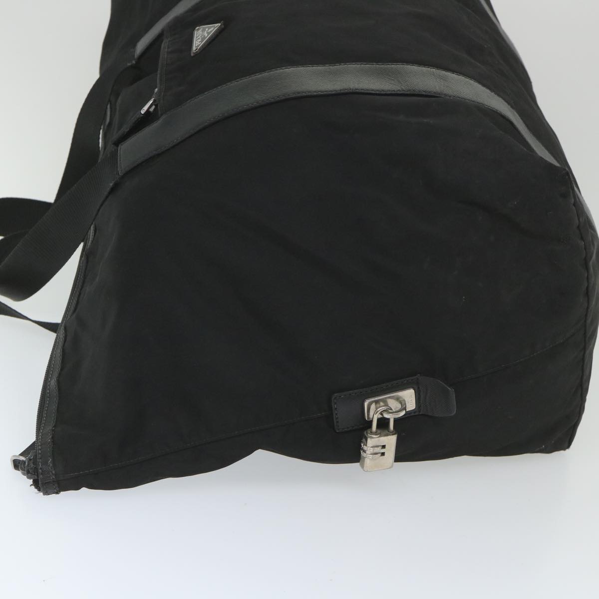 PRADA Boston Bag Nylon Black Auth fm2980