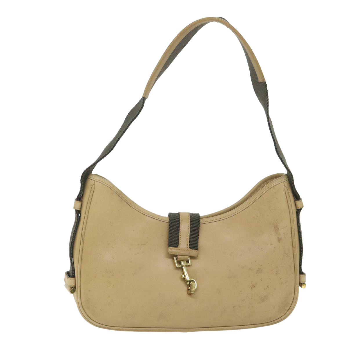 GUCCI Jackie Shoulder Bag Leather Beige 92736 Auth fm2983