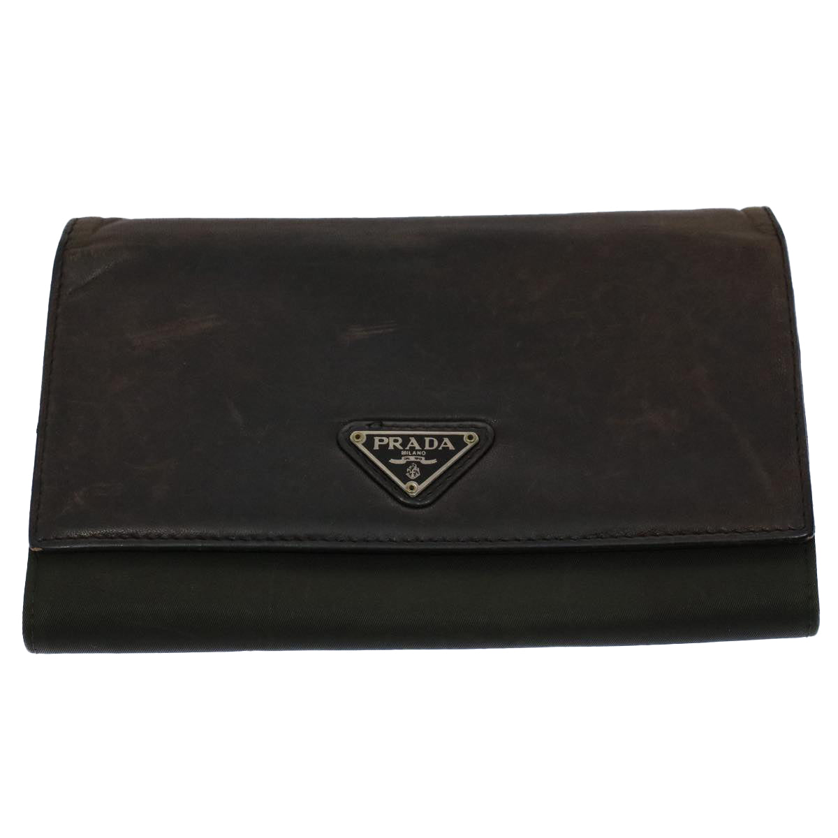 PRADA Wallet Leather nylon 4Set Black Brown Auth fm2988 - 0