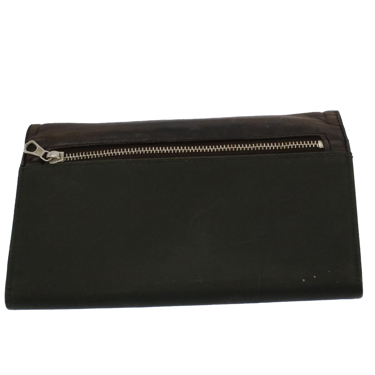 PRADA Wallet Leather nylon 4Set Black Brown Auth fm2988