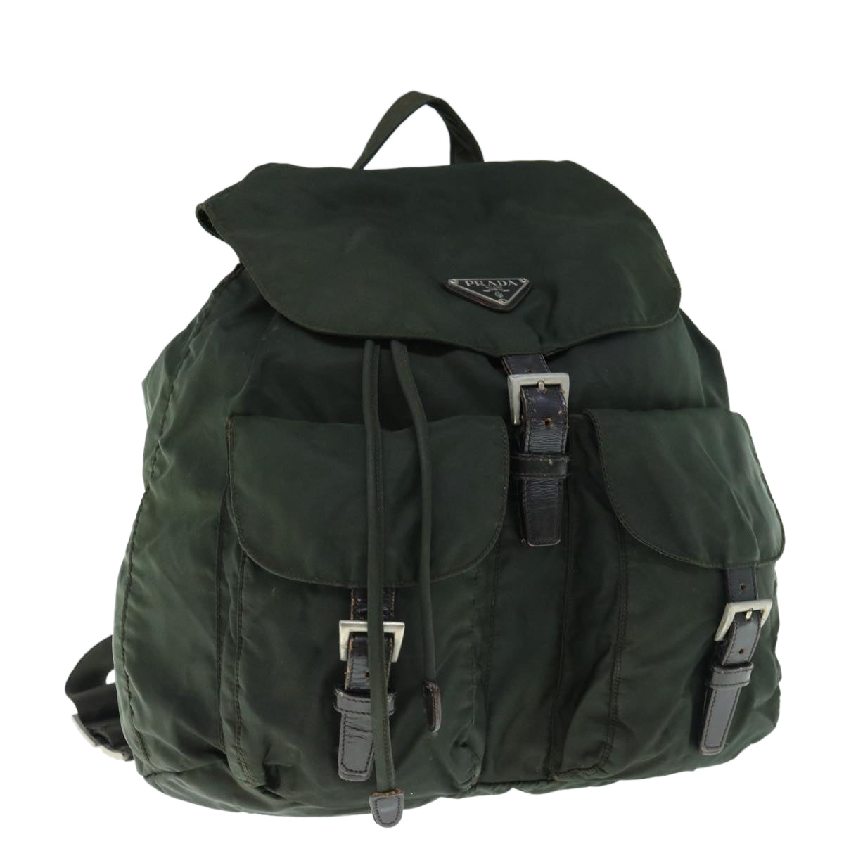 PRADA Backpack Nylon Khaki Auth fm3034