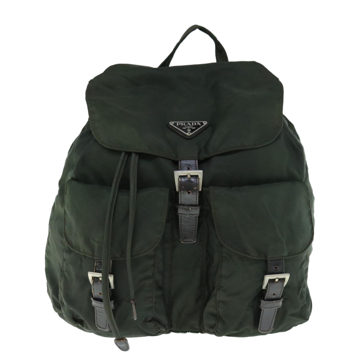 PRADA Backpack Nylon Khaki Auth fm3034 - 0