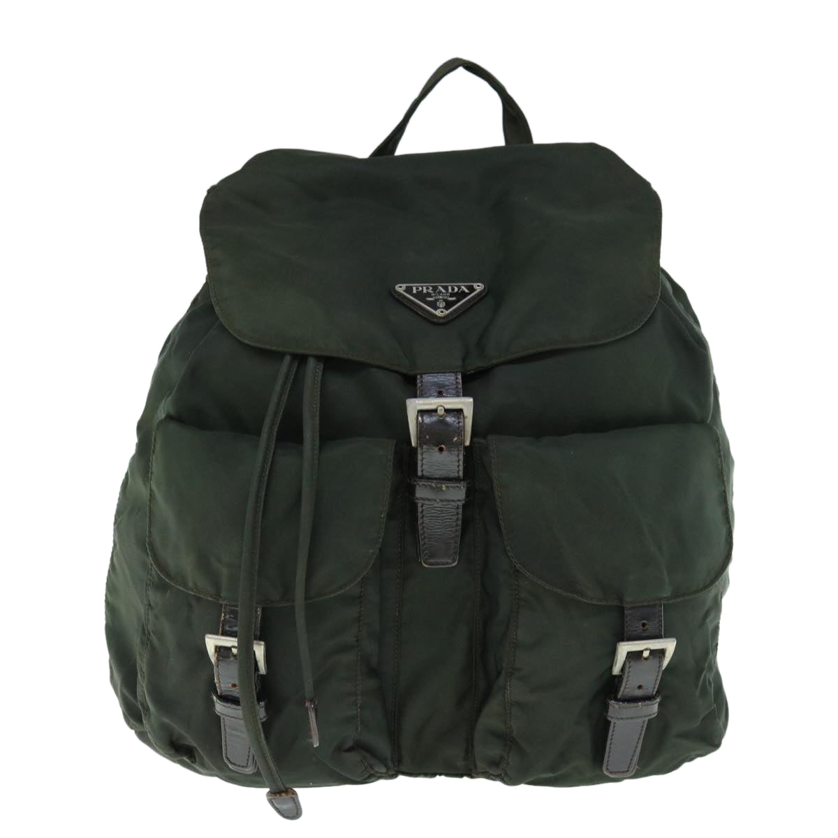 PRADA Backpack Nylon Khaki Auth fm3034