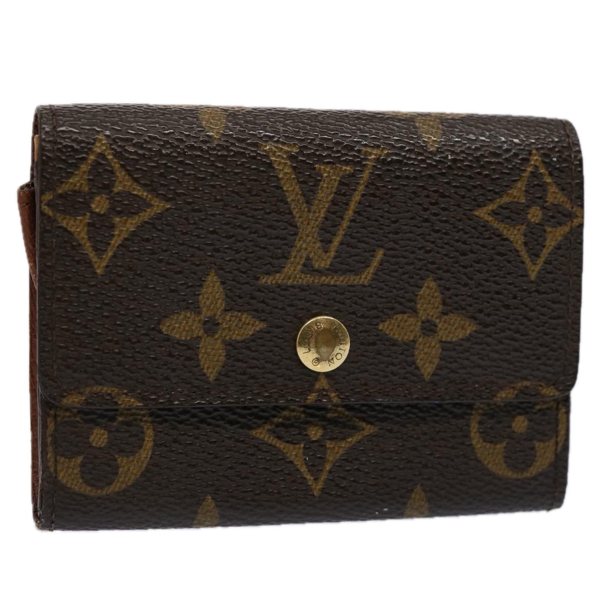 LOUIS VUITTON Monogram Porte Monnaie Plat Coin Purse M61930 LV Auth fm3081