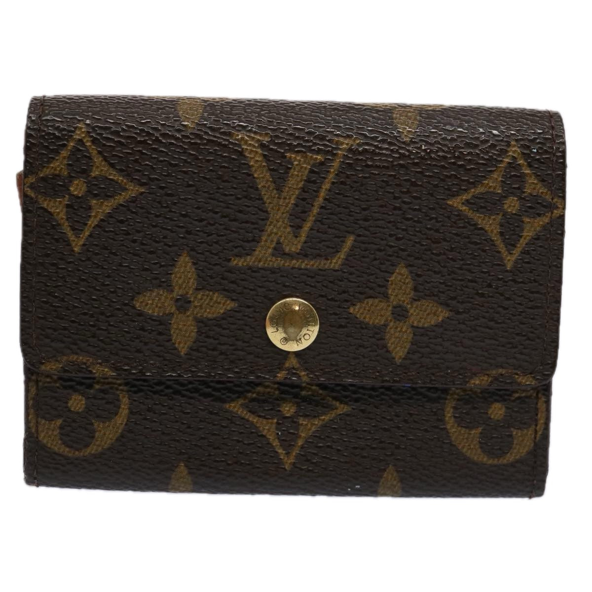 LOUIS VUITTON Monogram Porte Monnaie Plat Coin Purse M61930 LV Auth fm3081