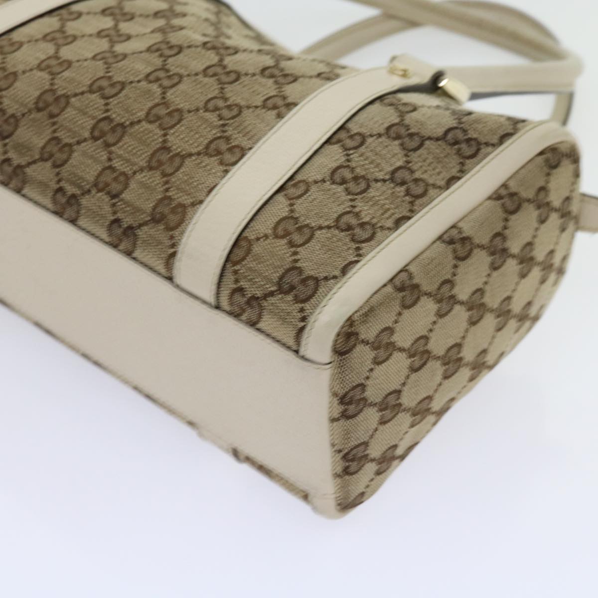 GUCCI GG Canvas Shoulder Bag Beige 130942 Auth fm3094