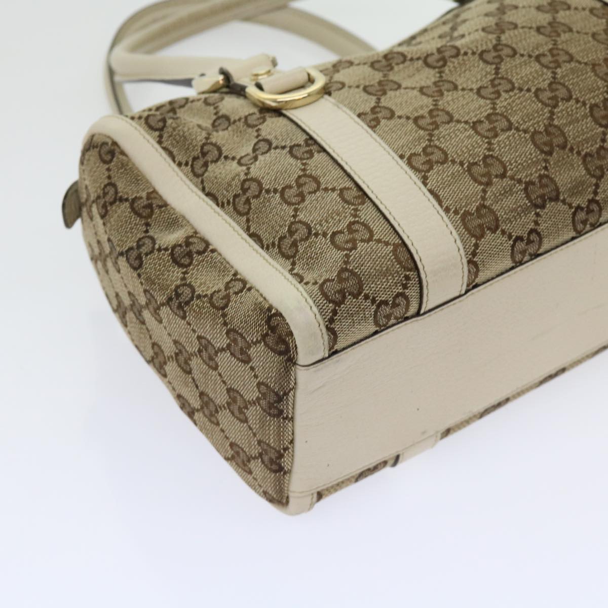 GUCCI GG Canvas Shoulder Bag Beige 130942 Auth fm3094