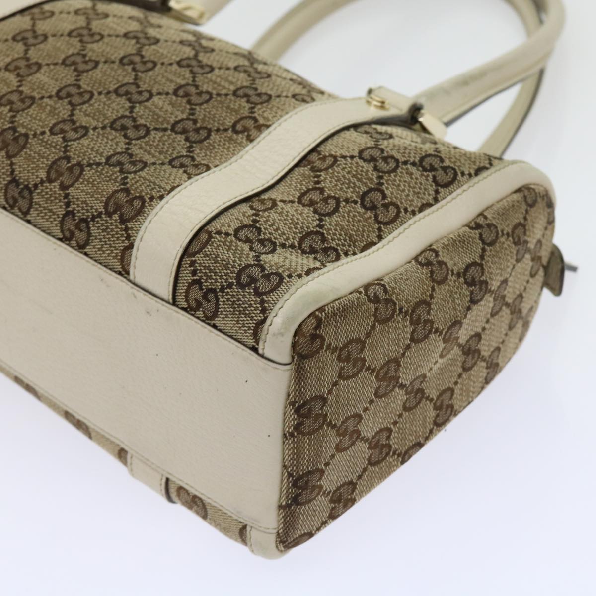 GUCCI GG Canvas Shoulder Bag Beige 130942 Auth fm3094