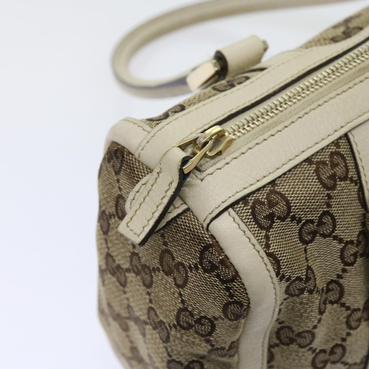 GUCCI GG Canvas Shoulder Bag Beige 130942 Auth fm3094