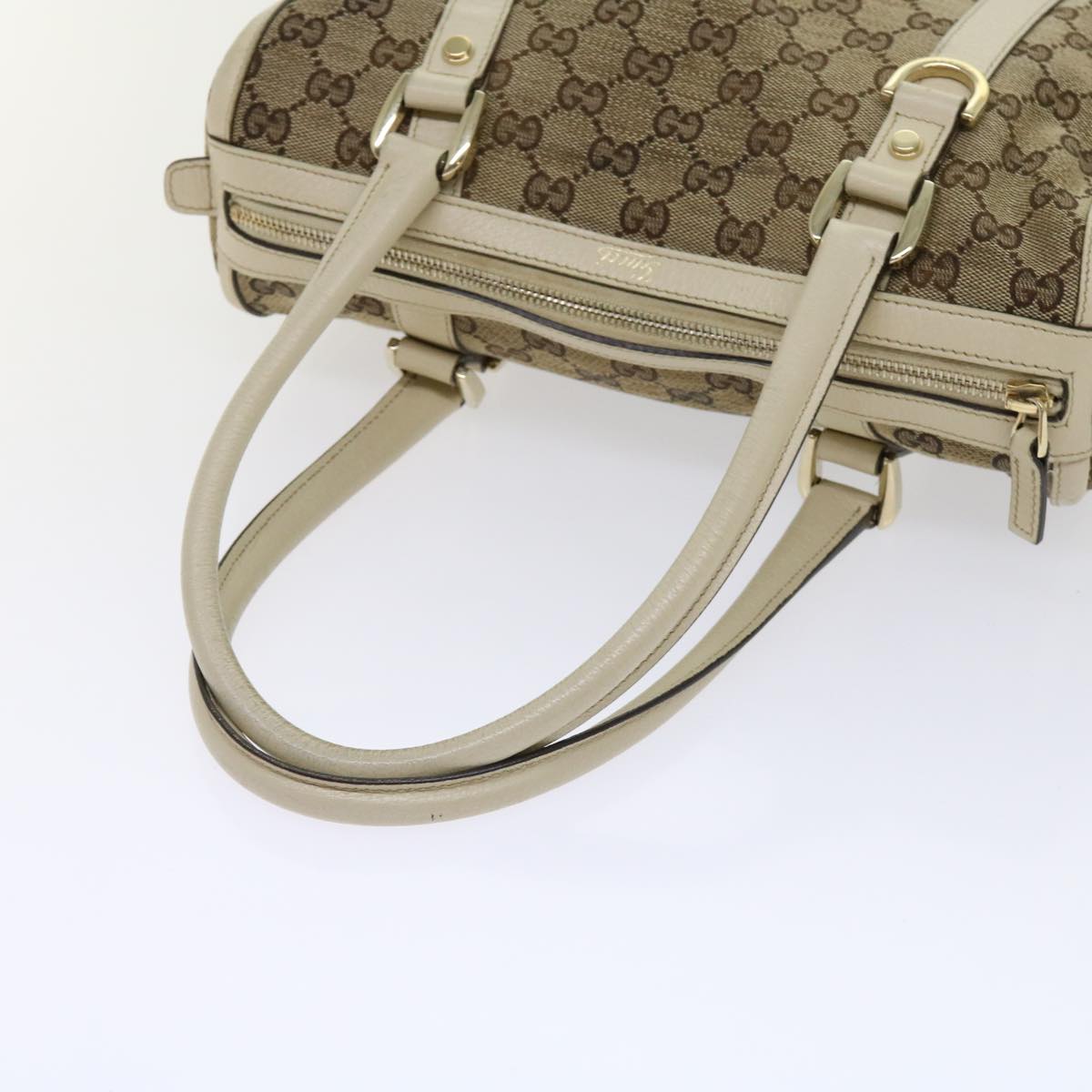 GUCCI GG Canvas Shoulder Bag Beige 130942 Auth fm3094