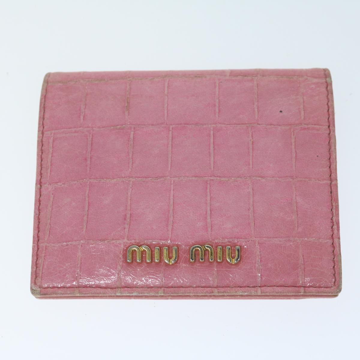 Miu Miu Key Case Wallet Leather 10set Pink Black beige Auth fm3105