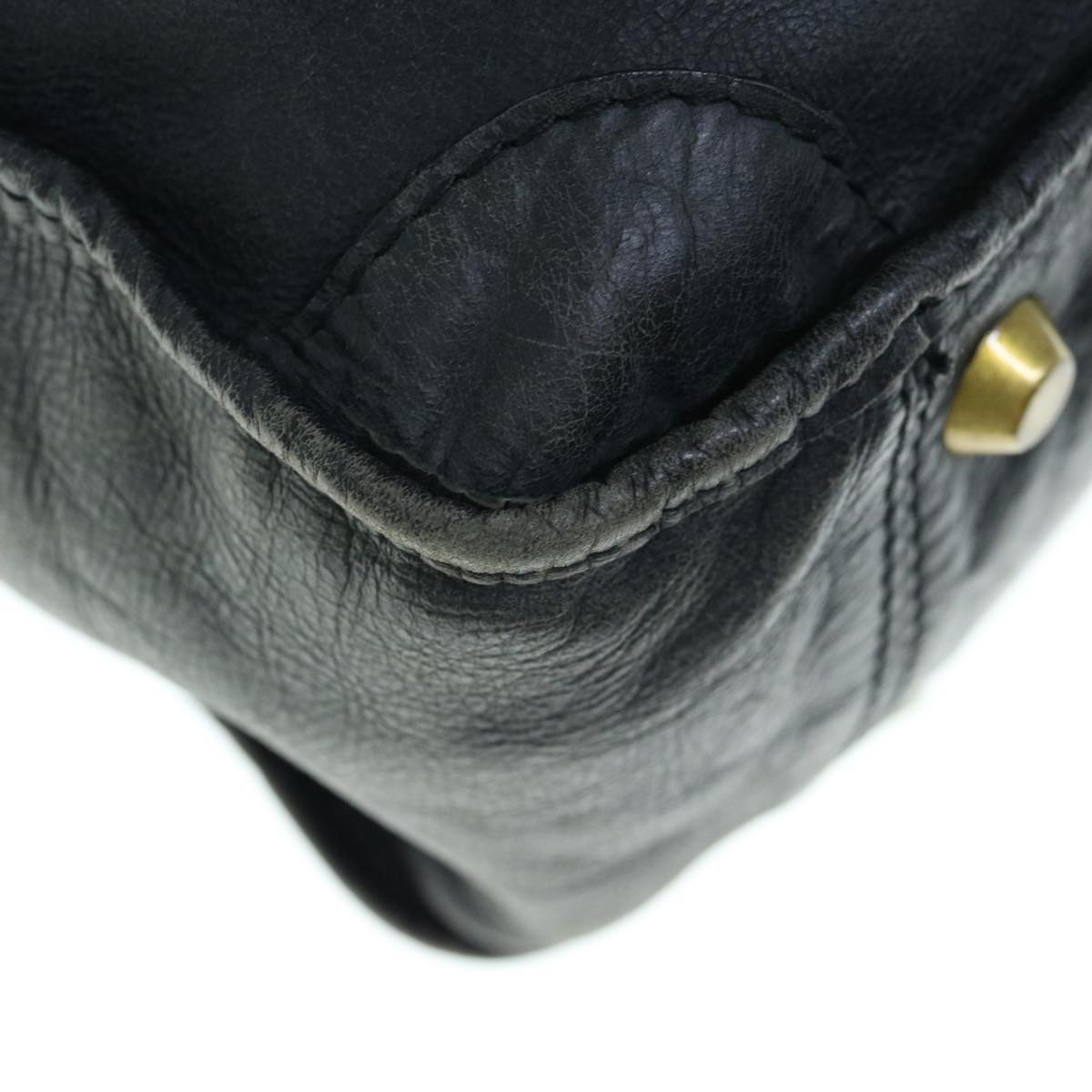 Chloe Shoulder Bag Leather Black Auth fm3114