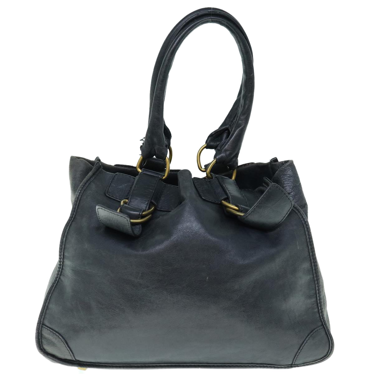 Chloe Shoulder Bag Leather Black Auth fm3114 - 0