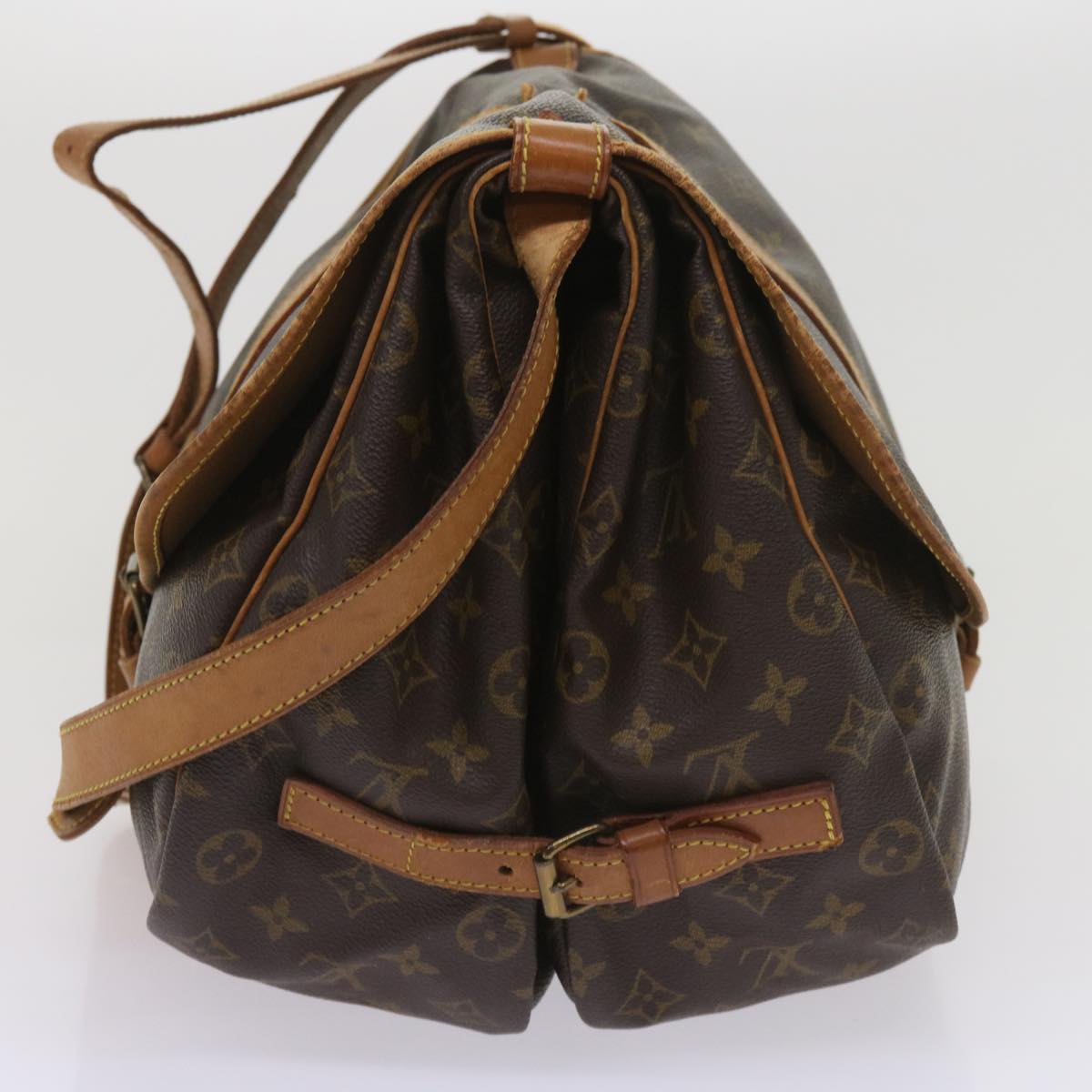 LOUIS VUITTON Monogram Saumur 35 Shoulder Bag M42254 LV Auth fm3127