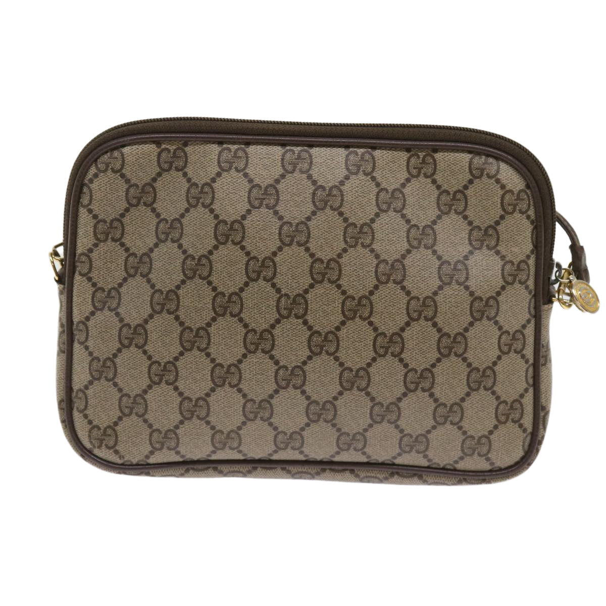 GUCCI GG Supreme Shoulder Bag PVC Beige 97 02 068 Auth fm3136