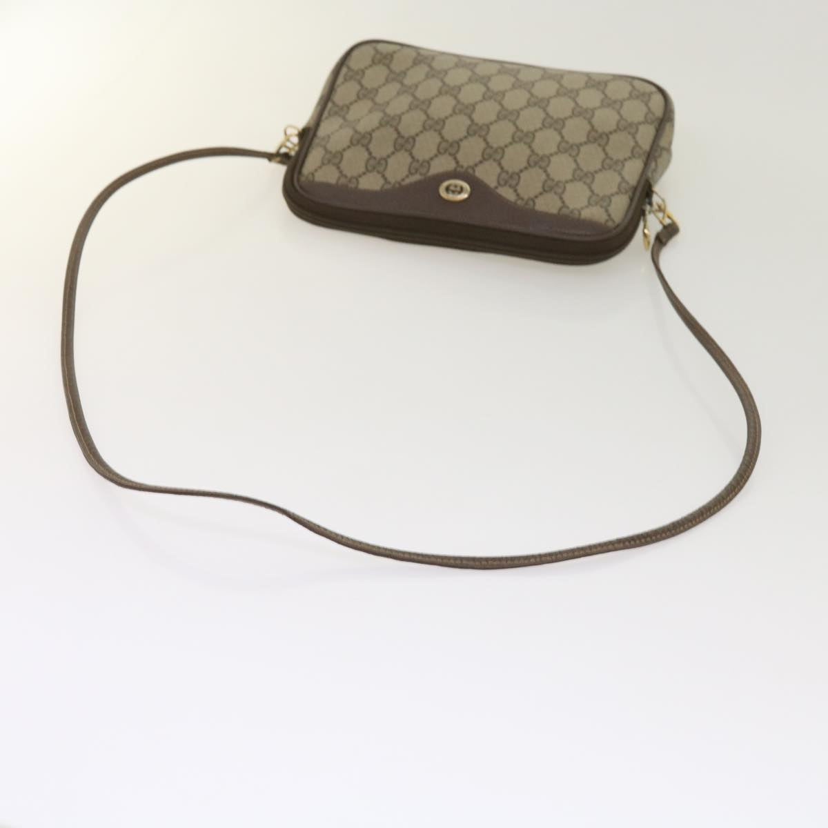 GUCCI GG Supreme Shoulder Bag PVC Beige 97 02 068 Auth fm3136