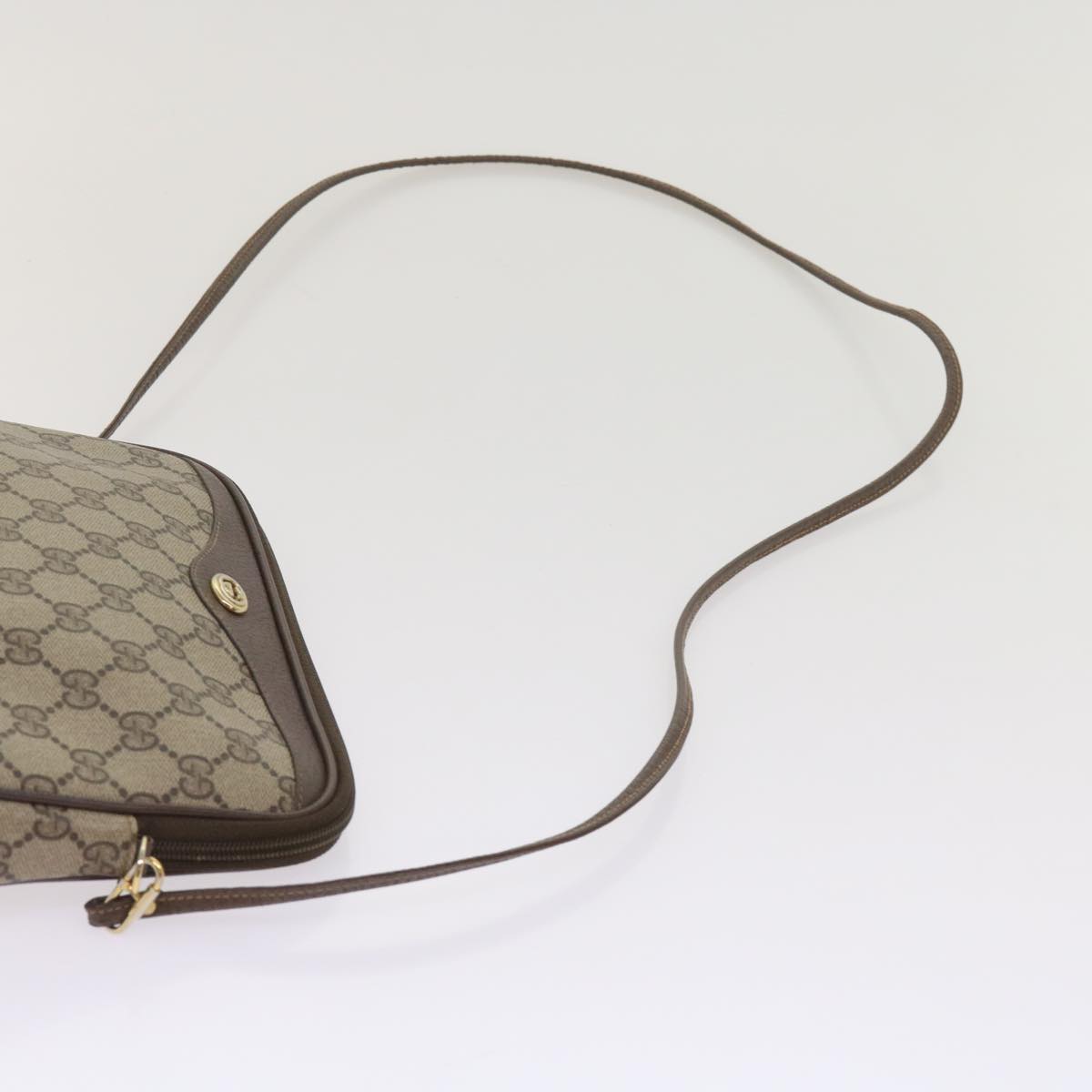 GUCCI GG Supreme Shoulder Bag PVC Beige 97 02 068 Auth fm3136