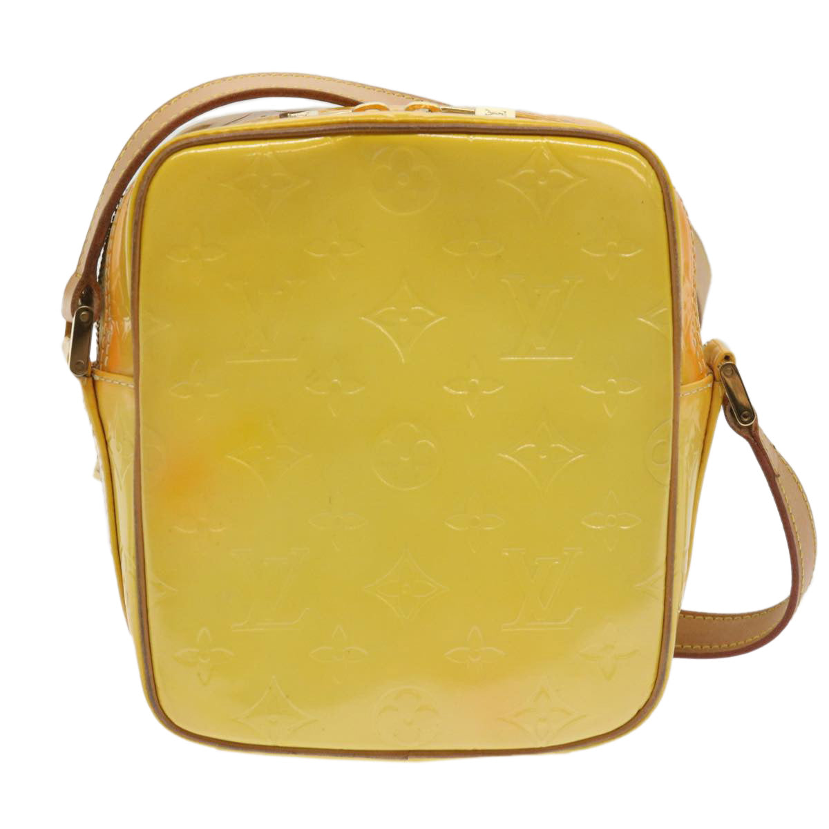 LOUIS VUITTON Monogram Vernis Wooster Shoulder Bag Yellow M91075 LV Auth fm3163