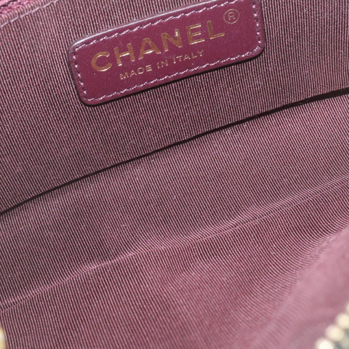 CHANEL Lamb Skin V Stitch Chain Shoulder Bag Black CC Auth fm453A