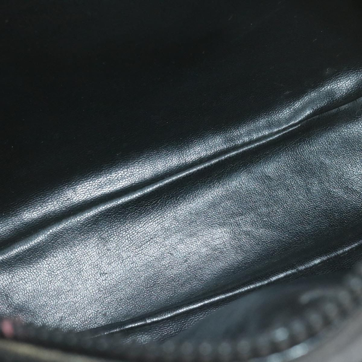 CELINE Horse Carriage Macadam Shoulder Bag Leather Black Auth am1005g