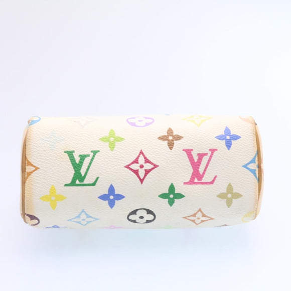 LOUIS VUITTON Monogram Multicolor Mini Speedy Hand Bag White M92645 Auth am1013g