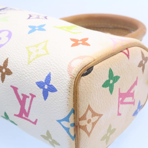 LOUIS VUITTON Monogram Multicolor Mini Speedy Hand Bag White M92645 Auth am1013g