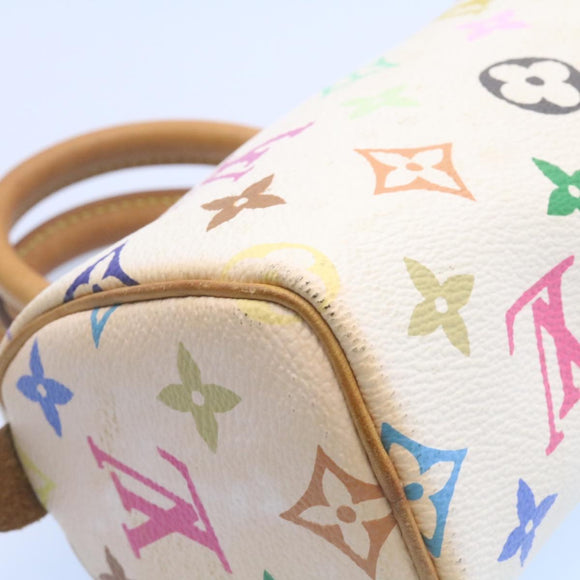 LOUIS VUITTON Monogram Multicolor Mini Speedy Hand Bag White M92645 Auth am1013g