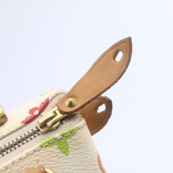 LOUIS VUITTON Monogram Multicolor Mini Speedy Hand Bag White M92645 Auth am1013g