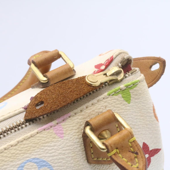 LOUIS VUITTON Monogram Multicolor Mini Speedy Hand Bag White M92645 Auth am1013g