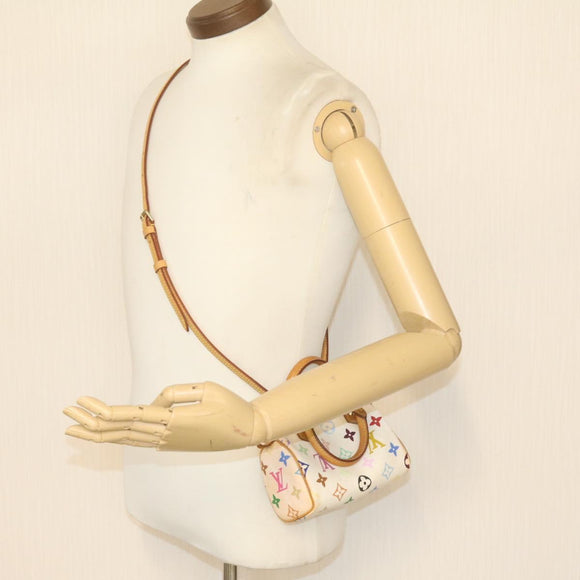 LOUIS VUITTON Monogram Multicolor Mini Speedy Hand Bag White M92645 Auth am1013g