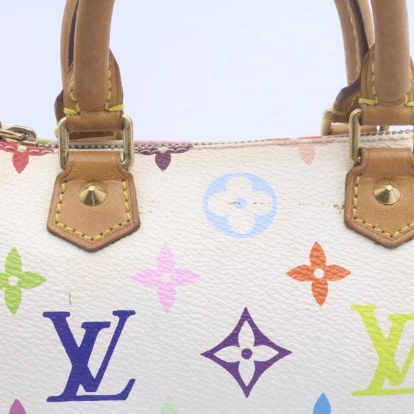 LOUIS VUITTON Monogram Multicolor Mini Speedy Hand Bag White M92645 Auth am1013g