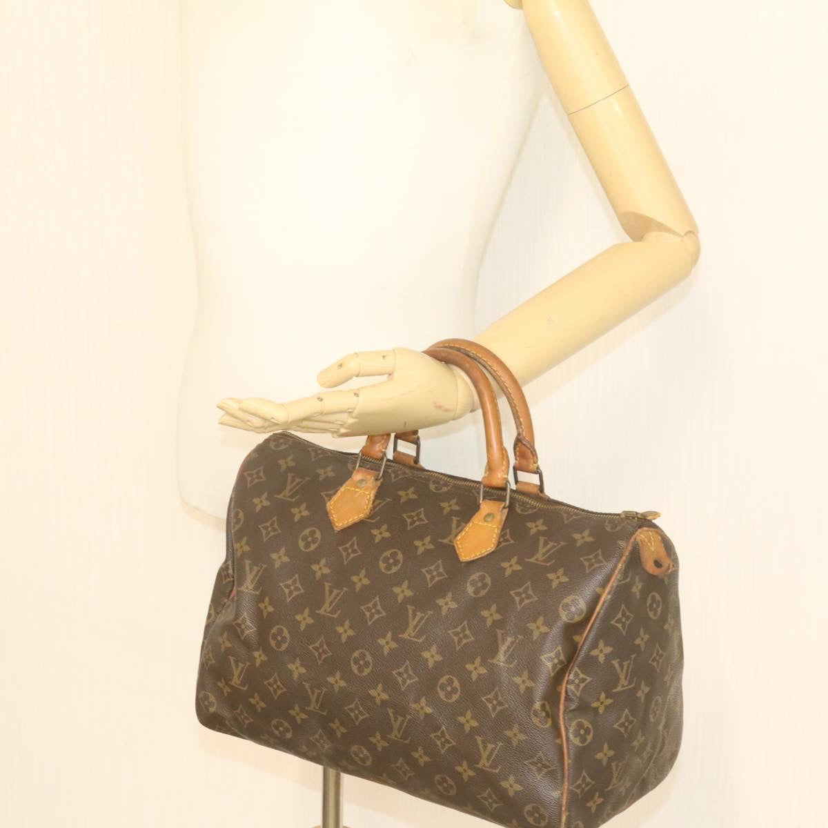 LOUIS VUITTON Monogram Speedy 35 Hand Bag M41524 LV Auth am1056g