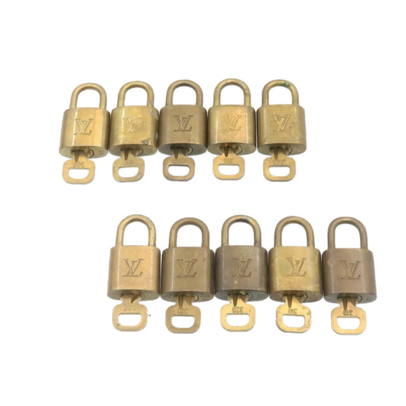 LOUIS VUITTON Padlock 10set Padlock Gold Tone LV Auth am1115g