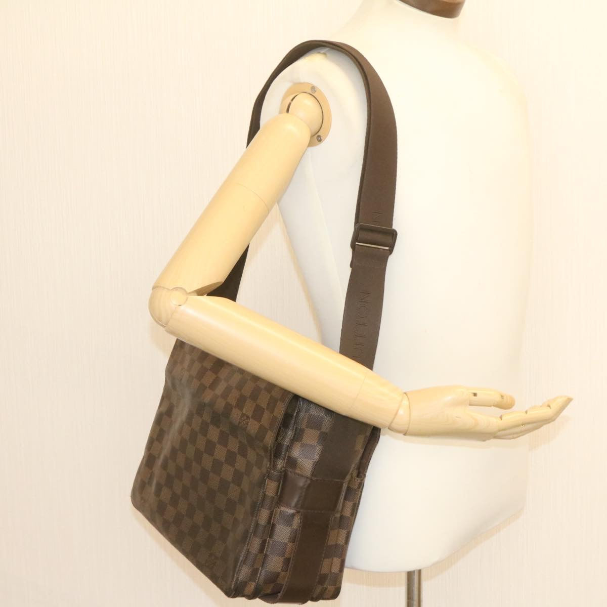 LOUIS VUITTON Damier Ebene Naviglio Shoulder Bag N45255 LV Auth am1140g