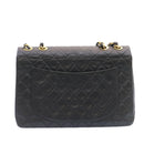 CHANEL Big Matelasse Flap Chain Shoulder Bag Lamb Skin Black Gold Auth am1276gA-2