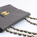 CHANEL Big Matelasse Flap Chain Shoulder Bag Lamb Skin Black Gold Auth am1276gA-6