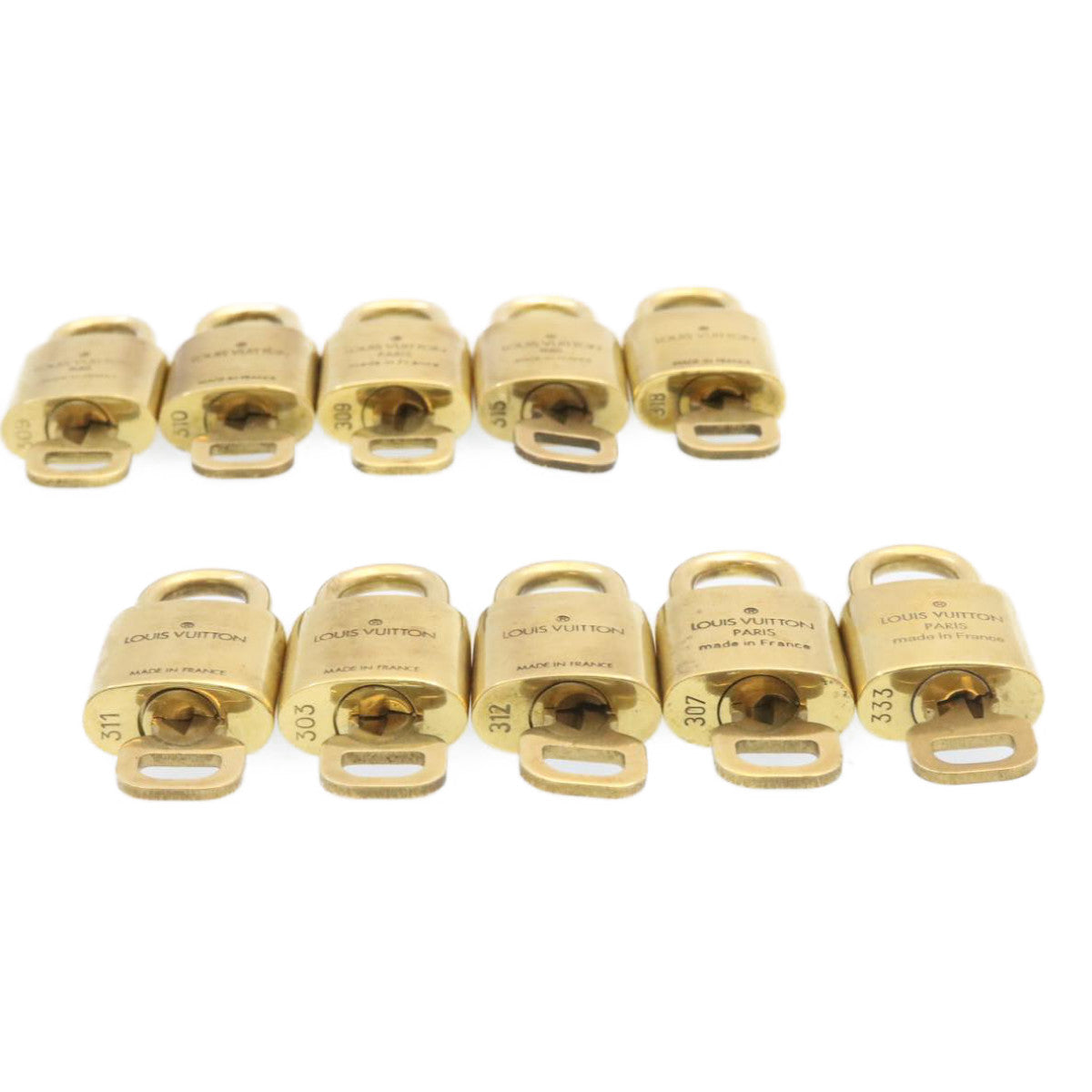 LOUIS VUITTON Padlock 10set Gold Tone LV Auth am1298g