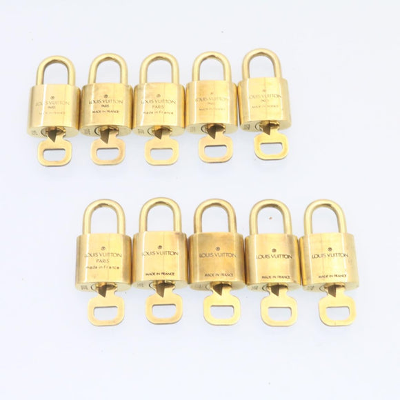 LOUIS VUITTON Padlock 10set Padlock Gold Tone LV Auth am1301g