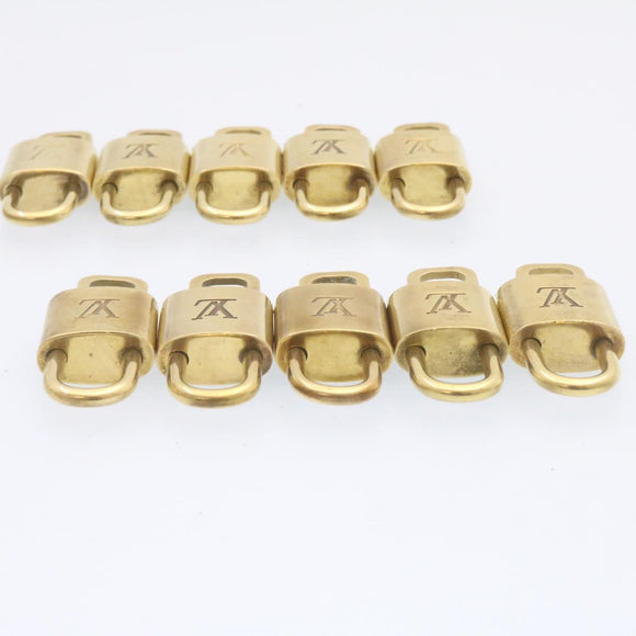 LOUIS VUITTON Padlock 10set Padlock Gold Tone LV Auth am1301g