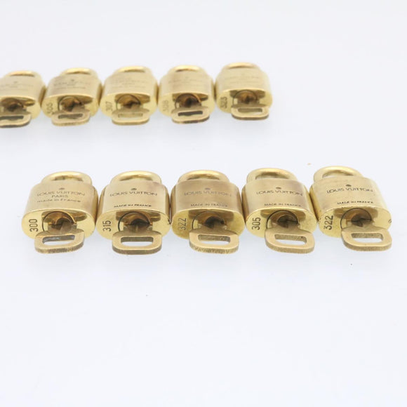 LOUIS VUITTON Padlock 10set Padlock Gold Tone LV Auth am1301g