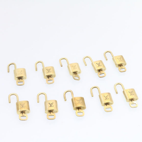 LOUIS VUITTON Padlock 10set Padlock Gold Tone LV Auth am1301g