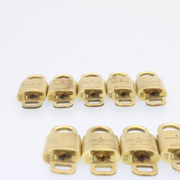 LOUIS VUITTON Padlock 10set Padlock Gold Tone LV Auth am1302g