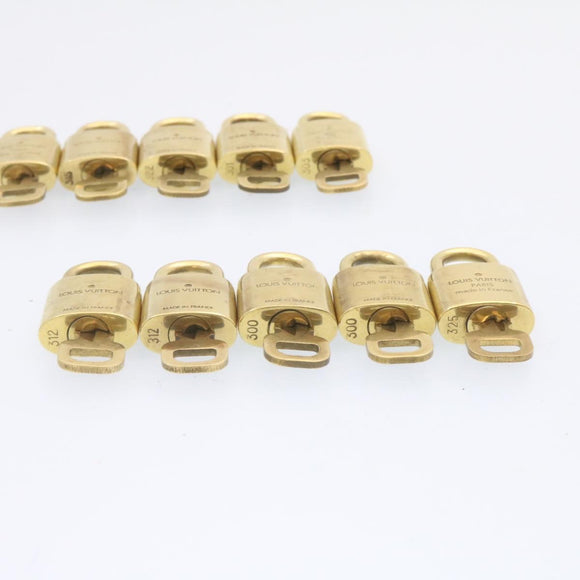 LOUIS VUITTON Padlock 10set Padlock Gold Tone LV Auth am1303g