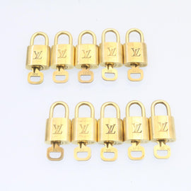 LOUIS VUITTON Padlock 10set Padlock Gold Tone LV Auth am1304g - 0