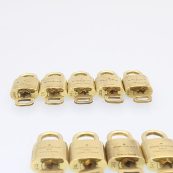 LOUIS VUITTON Padlock 10set Padlock Gold Tone LV Auth am1304g