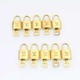 LOUIS VUITTON Padlock 10set Padlock Gold Tone LV Auth am1308g - 0