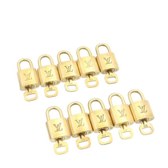 LOUIS VUITTON Padlock 10set Padlock Gold Tone LV Auth am1356g